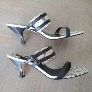 Max Studio leather slip on heel sandals size 6M